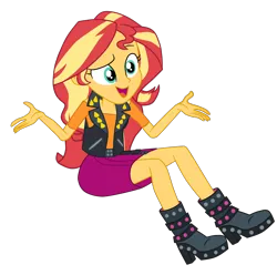 Size: 2500x2479 | Tagged: safe, artist:gmaplay, derpibooru import, sunset shimmer, equestria girls, equestria girls series, forgotten friendship, adorasexy, cute, image, png, sexy, shimmerbetes, sitting, solo