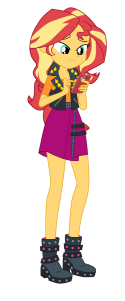 Size: 1900x4557 | Tagged: safe, artist:gmaplay, derpibooru import, sunset shimmer, equestria girls, equestria girls series, holidays unwrapped, spoiler:eqg series (season 2), cornucopia, image, mobile phone, o come all ye squashful, phone, png, solo, sunset shimmer is not amused, unamused