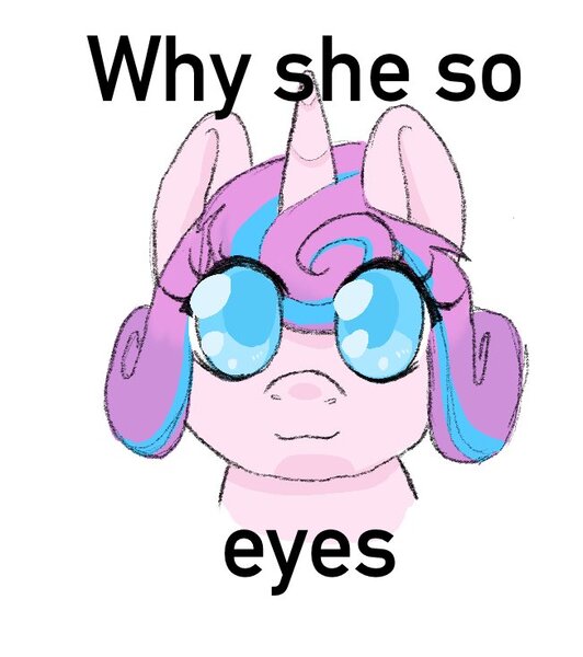 Size: 652x736 | Tagged: safe, artist:luna_mcboss, derpibooru import, princess flurry heart, alicorn, pony, :3, baby, baby pony, big eyes, female, filly, foal, g4, image, jpeg, meme, pink coat, pink hair, special eyes