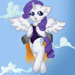 Size: 2048x2048 | Tagged: artist needed, safe, rarity, alicorn, alicornified, clothes, image, jetpack, leotard, png, race swap, raricorn