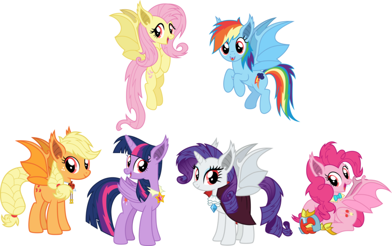 Size: 4785x3000 | Tagged: safe, derpibooru import, idw, applejack, fluttershy, pinkie pie, rainbow dash, rarity, twilight sparkle, twilight sparkle (alicorn), alicorn, bat pony, bat pony alicorn, pony, night of the living apples, applebat, bat ponified, bat wings, female, flutterbat, horn, idw showified, image, living apple, mane six, mare, pinkiebat, png, race swap, rainbowbat, raribat, simple background, transparent background, twibat, wings