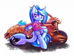 Size: 1887x1443 | Tagged: safe, artist:sidruni, derpibooru import, oc, unofficial characters only, original species, pony, image, jpeg, motorcycle, solo