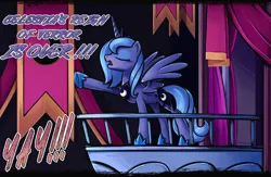 Size: 740x482 | Tagged: safe, artist:ponykillerx, screencap, princess luna, unicorn, fighting is magic, banner, image, png, solo, town hall