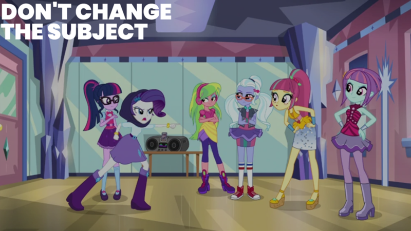 Size: 2000x1125 | Tagged: safe, derpibooru import, edit, edited screencap, editor:quoterific, screencap, lemon zest, rarity, sci-twi, sour sweet, sugarcoat, sunny flare, twilight sparkle, dance magic, equestria girls, spoiler:eqg specials, image, png