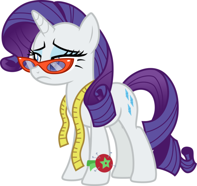 Size: 3176x3000 | Tagged: safe, artist:cloudy glow, derpibooru import, rarity, fake it 'til you make it, .ai available, glasses, image, measuring tape, pincushion, png, rarity's glasses, simple background, solo, transparent background, vector