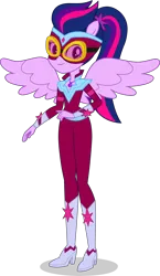 Size: 2436x4200 | Tagged: safe, artist:dustinwatsongkx, derpibooru import, sci-twi, twilight sparkle, human, equestria girls, movie magic, spoiler:eqg specials, alicorn wings, humanized, image, png, ponied up, pony ears, power ponies, simple background, transparent background, winged humanization, wings