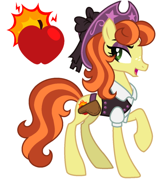 Size: 1099x1190 | Tagged: safe, artist:strawberry-spritz, derpibooru import, oc, earth pony, pony, female, hat, image, magical gay spawn, mare, offspring, parent:braeburn, parent:flam, png, simple background, solo, transparent background