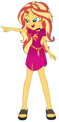 Size: 1900x3883 | Tagged: safe, artist:gmaplay, derpibooru import, sunset shimmer, human, equestria girls, equestria girls series, spring breakdown, spoiler:eqg series (season 2), clothes, dress, image, png, sandals, simple background, solo, transparent background