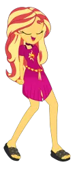 Size: 1900x4191 | Tagged: safe, artist:gmaplay, derpibooru import, sunset shimmer, human, equestria girls, equestria girls series, spring breakdown, spoiler:eqg series (season 2), clothes, dress, image, png, sandals, simple background, solo, transparent background