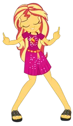 Size: 1900x3289 | Tagged: safe, artist:gmaplay, derpibooru import, sunset shimmer, human, equestria girls, equestria girls series, spring breakdown, spoiler:eqg series (season 2), clothes, dress, image, png, sandals, simple background, solo, transparent background