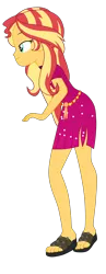 Size: 1900x4917 | Tagged: safe, artist:gmaplay, derpibooru import, sunset shimmer, human, equestria girls, equestria girls series, spring breakdown, spoiler:eqg series (season 2), clothes, dress, image, png, sandals, simple background, solo, transparent background