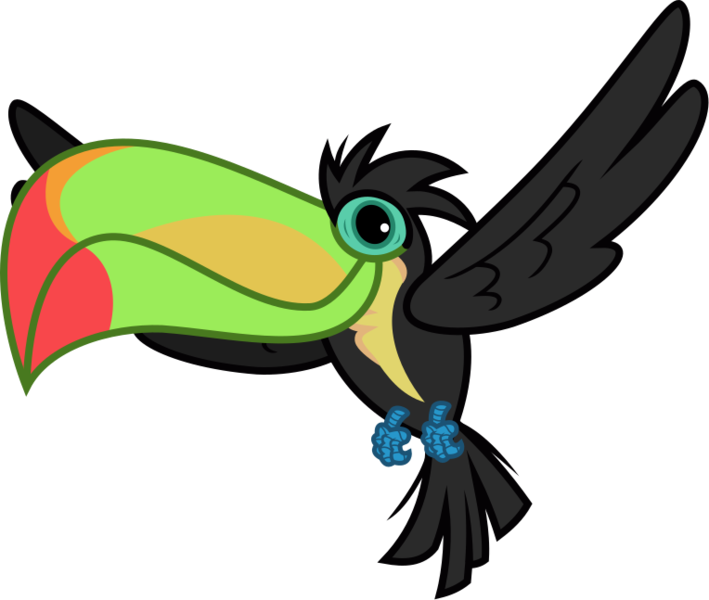 Size: 764x647 | Tagged: safe, artist:lightningbolt, derpibooru import, bird, keel-billed toucan, toucan, .svg available, beak, derpibooru exclusive, flying, image, png, show accurate, simple background, solo, spread wings, talons, transparent background, vector, wings