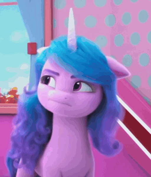 Size: 618x724 | Tagged: safe, derpibooru import, edit, edited screencap, screencap, izzy moonbow, pony, g5, my little pony: make your mark, spoiler:g5, spoiler:my little pony: make your mark, spoiler:my little pony: make your mark chapter 4, spoiler:mymc04e06, a little horse, animated, concerned, cropped, gif, image, my little pony: make your mark chapter 4, solo