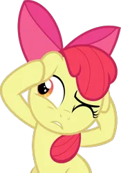 Size: 658x941 | Tagged: safe, artist:catachromatic, derpibooru import, apple bloom, earth pony, pony, surf and/or turf, .svg available, covering ears, cringing, female, filly, floppy ears, foal, image, one eye closed, png, simple background, sitting, solo, transparent background, vector