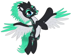 Size: 2915x2322 | Tagged: safe, artist:dtavs.exe, derpibooru import, oc, oc:alpine apotheon, unofficial characters only, pony, blue eyes, body markings, feathered fetlocks, feathered mane, female, image, looking at you, mare, png, show accurate, simple background, smiling, solo, transparent background, waving, waving at you, wings