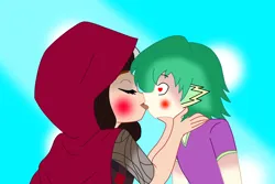 Size: 2548x1701 | Tagged: safe, derpibooru import, spike, human, brush, cerise hood, cerispike, crossover, ever after high, human spike, humanized, image, kissing, png