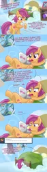 Size: 1100x4008 | Tagged: safe, artist:redheadfly, derpibooru import, scootaloo, pony, bed, computer, image, laptop computer, older, png, solo, teary eyes, tumblr:ask-adultscootaloo