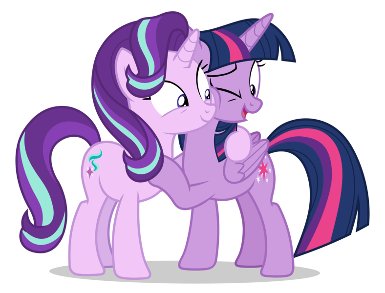 Size: 6300x4800 | Tagged: safe, alternate version, artist:gypsykumquat, derpibooru import, starlight glimmer, twilight sparkle, alicorn, pony, unicorn, .svg available, absurd resolution, alternate hairstyle, cheek bulge, cheek squish, female, high res, image, inkscape, png, show accurate, simple background, solo, squishy cheeks, transparent background, vector