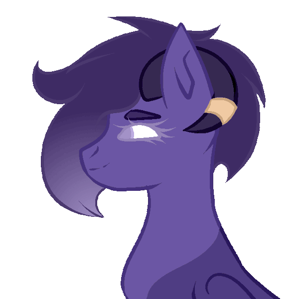 Size: 700x700 | Tagged: safe, artist:thecommandermiky, derpibooru import, oc, oc:miky command, unofficial characters only, deer, deer pony, hybrid, original species, pegasus, animated, deer oc, gif, horn, horn jewelry, image, jewelry, non-pony oc, purple eyes, purple hair, purple mane, simple background, solo, transparent background