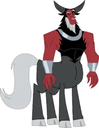 Size: 422x544 | Tagged: safe, artist:nukarulesthehouse1, derpibooru import, lord tirek, centaur, taur, frenemies (episode), arms, beard, chains, confused, facial hair, full body, horns, image, male, paint tool sai, png, simple background, solo, transparent background, vector, vector trace