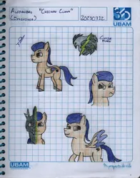 Size: 1964x2511 | Tagged: safe, artist:alejandrogmj, derpibooru import, oc, oc:alejandrogmj, changeling, pegasus, changeling oc, cutie mark, disguise, disguised changeling, image, jpeg, traditional art