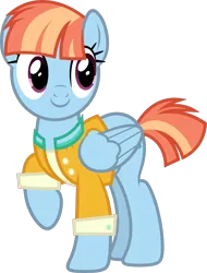 Size: 5033x6628 | Tagged: safe, artist:starryshineviolet, derpibooru import, windy whistles, pegasus, pony, parental glideance, absurd resolution, clothes, female, folded wings, image, jacket, looking back, mare, png, shirt, simple background, solo, transparent background, vector, wings
