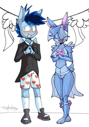 Size: 1031x1477 | Tagged: suggestive, artist:nehmkey, derpibooru import, oc, oc:snuggle sparkle pony, anthro, pegasus, anthro oc, furry, furry oc, image, jpeg, marriage, wedding