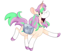 Size: 2500x2000 | Tagged: safe, artist:euspuche, derpibooru import, oc, unofficial characters only, unicorn, artfight, bag, happy, image, looking at you, png, simple background, smiling, transparent background