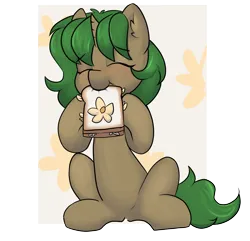Size: 2280x2200 | Tagged: safe, artist:dumbwoofer, derpibooru import, oc, oc:pine shine, pony, unicorn, belly, daffodil and daisy sandwich, ear fluff, eating, eyes closed, female, food, happy, image, mare, png, sandwich, simple background, sitting, solo, transparent background