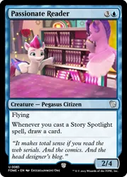 Size: 375x523 | Tagged: safe, derpibooru import, edit, pipp petals, zipp storm, pegasus, g5, my little pony: make your mark, a little horse, book, bookshelf, ccg, image, magic the gathering, my little pony: make your mark chapter 4, png, trading card, trading card edit, trading card game