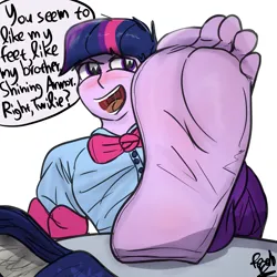 Size: 2495x2495 | Tagged: suggestive, artist:fetishsketches, derpibooru import, twilight sparkle, equestria girls, commission, dusk shine, feet, fetish, foot fetish, image, png, rule 63, ych result