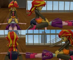 Size: 828x681 | Tagged: suggestive, artist:eqg-femdom-ost-fan, derpibooru import, sunset shimmer, twilight sparkle, human, equestria girls, clothes, defeated, duo, duo female, faceful of ass, facesitting, female, image, jpeg, panties, sitting, underwear