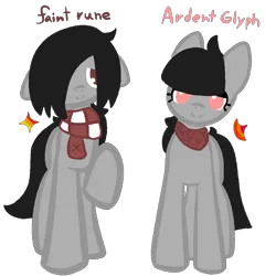 Size: 1020x1020 | Tagged: safe, artist:castafae, derpibooru import, oc, oc:ardent glyph, oc:faint rune, unofficial characters only, earth pony, pony, duo, duo female, female, image, png
