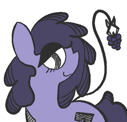 Size: 433x418 | Tagged: safe, artist:castafae, derpibooru import, oc, oc:concord grape, pony, robot, robot pony, food, grapes, image, lidded eyes, png, robotic arm, simple background, solo, transparent background