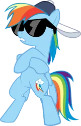 Size: 3896x6045 | Tagged: safe, artist:ambits, derpibooru import, rainbow dash, pony, may the best pet win, absurd resolution, backwards ballcap, baseball cap, cap, hat, image, png, simple background, solo, sunglasses, transparent background
