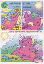 Size: 551x800 | Tagged: safe, derpibooru import, official, photographer:moonbreeze, moon shadow, sundance (g2), sunsparkle, earth pony, pony, g2, comic, duo, duo female, female, friendship gardens (location), image, jpeg, mare, moon, stars, sun sparkle, the silvery moon