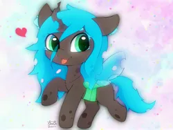 Size: 4000x3000 | Tagged: safe, artist:zokkili, derpibooru import, queen chrysalis, changeling, changeling queen, beanbrows, cute, cutealis, eyebrows, eyebrows visible through hair, female, heart, high res, image, jpeg, looking at you, signature, smiling, smiling at you, solo, sparkles, tongue out, wings