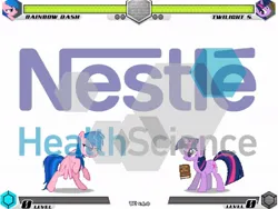 Size: 1080x810 | Tagged: safe, derpibooru import, applejack, fluttershy, pinkie pie, rainbow dash, rarity, twilight sparkle, fighting is magic, fan game, game, image, jpeg, mane six, molecule, nestlé, new stage