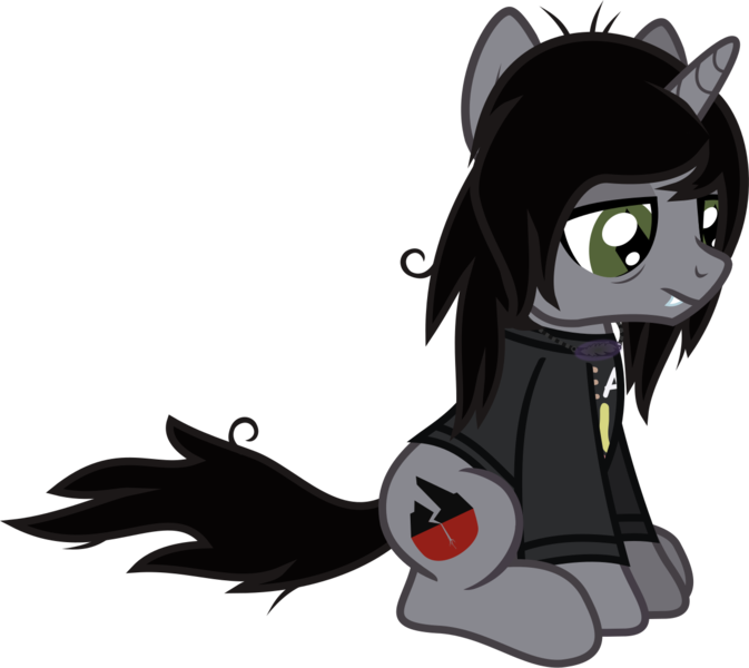 Size: 1239x1105 | Tagged: safe, artist:lightningbolt, derpibooru import, oc, ponified, ponified:kellin quinn, pony, unicorn, the mean 6, .svg available, bags under eyes, clone, clothes, derpibooru exclusive, disguise, disguised siren, evil clone, fangs, frown, glow, horn, image, jewelry, lidded eyes, long sleeves, male, messy mane, messy tail, necklace, png, show accurate, simple background, sitting, sleeping with sirens, slit pupils, solo, stallion, tail, transparent background, vector