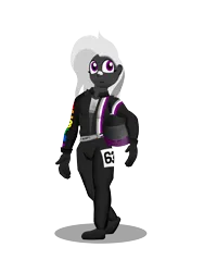 Size: 1800x2400 | Tagged: safe, artist:rockhoppr3, derpibooru import, oc, oc:ace hearts, oc:roxy hearts, equestria girls, asexual pride flag, helmet, image, lgbt, lgbtq+, png, pride, pride flag, racing suit, rule 63, simple background, solo, transparent background