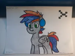 Size: 4080x3060 | Tagged: safe, artist:unyielder, derpibooru import, oc, oc:unyielder, unofficial characters only, pegasus, pony, colored, image, jpeg, pegasus oc, traditional art, wings