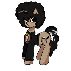 Size: 2048x2048 | Tagged: safe, artist:dementedmayor, derpibooru import, oc, oc:kalinkafn, unofficial characters only, earth pony, pony, art, black hair, black mane, black power, black tail, brown eyes, clothes, cutie mark, digital, digital art, drawing, fluffy, fluffy hair, hair, hoodie, image, photo, png, simple background, solo, tail, transparent background