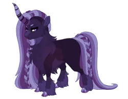 Size: 3500x2700 | Tagged: safe, artist:gigason, derpibooru import, oc, oc:blackberry, unofficial characters only, pony, unicorn, braid, braided tail, cloven hooves, female, image, mare, obtrusive watermark, png, simple background, solo, tail, transparent background, unshorn fetlocks, watermark