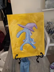 Size: 1536x2048 | Tagged: safe, artist:rocket-lawnchair, derpibooru import, trixie, bold and brash, clothes, hat, image, jpeg, meme, painting, spongebob squarepants, squidward tentacles, trixie's hat