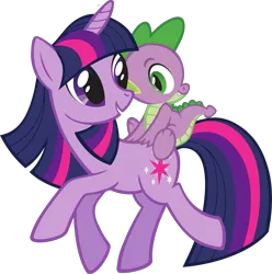 Size: 2731x2758 | Tagged: safe, derpibooru import, official, spike, twilight sparkle, dragon, pony, unicorn, .svg available, duo, female, g4, image, male, mare, png, riding, riding a pony, simple background, spike riding twilight, stock vector, transparent background, unicorn twilight, vector