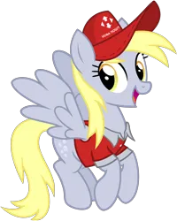 Size: 3200x4000 | Tagged: safe, artist:cheezedoodle96, derpibooru import, edit, derpy hooves, pegasus, pony, clothes, cyrillic, female, flying, hat, image, looking at you, mailmare, mailmare hat, mailmare uniform, mare, png, shirt, simple background, smiling, solo, transparent background, ukraine, underp