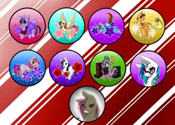 Size: 1400x1000 | Tagged: dead source, safe, artist:kshame, derpibooru import, applejack, fluttershy, pinkie pie, rainbow dash, rarity, spike, twilight sparkle, twilight sparkle (alicorn), vinyl scratch, alicorn, bat pony, earth pony, pegasus, pony, unicorn, 2015, bat ponified, blushing, book, buttons, female, flower, flutterbat, flying, freecon, glasses, headphones, image, jpeg, mane seven, mane six, mare, pile of books, race swap, reading, red eyes, red eyes take warning