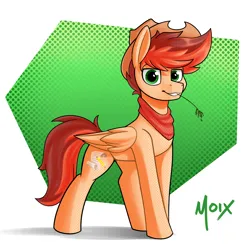 Size: 4000x4000 | Tagged: safe, artist:supermoix, derpibooru import, oc, oc:kayle rustone, pegasus, pony, clothes, cowboy, cowboy hat, cute, eyes open, folded wings, food, handsome, hat, image, looking at you, male, png, red hair, scarf, simple background, smiling, solo, stallion, stallion oc, standing, wheat, wings