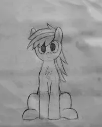 Size: 1080x1344 | Tagged: safe, artist:naweixiya, derpibooru import, oc, oc:sunrise starwave, unofficial characters only, earth pony, pony, black and white, chest fluff, female, grayscale, image, jpeg, monochrome, paper, pencil drawing, sitting, sketch, traditional art