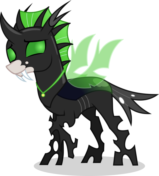 Size: 5000x5530 | Tagged: safe, artist:n0kkun, derpibooru import, oc, oc:boop the changeling, changeling, changeling oc, green eyes, image, png, simple background, smiling, solo, transparent background, wings